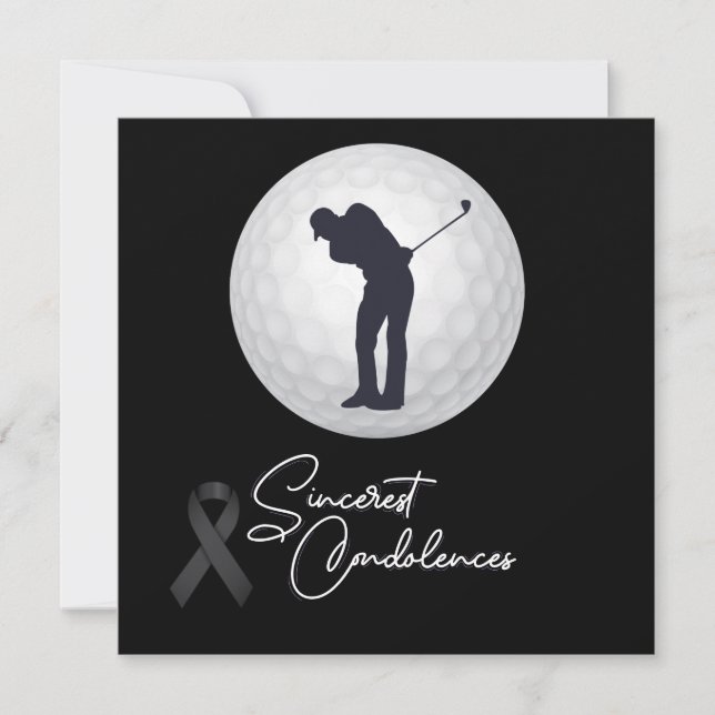 Tarjeta Condolencias de golf simpatía por la mujer golfist (Anverso)