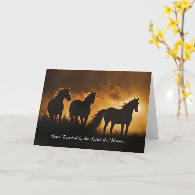 Tarjeta Condolencias de solidaridad con caballos por pérdi (flor amarilla)