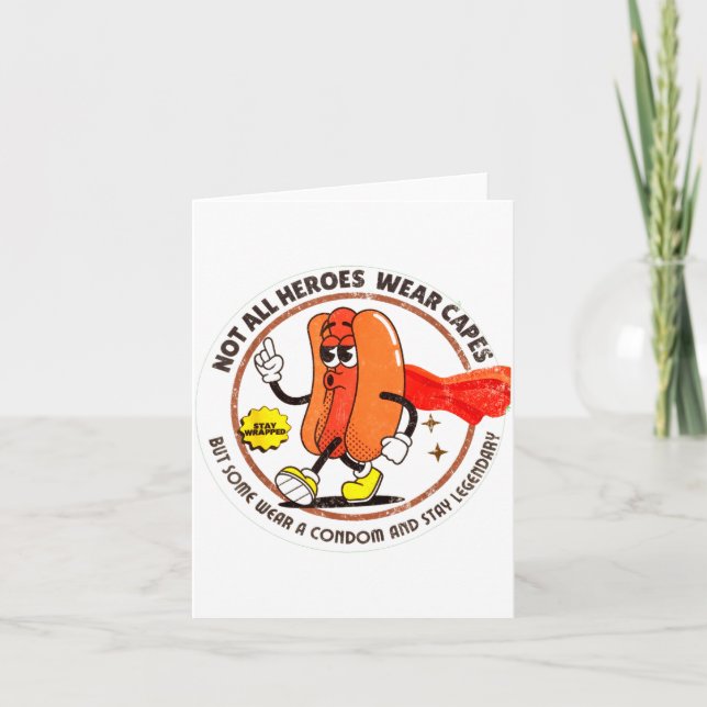 Tarjeta Condom Legend Inappropriate Funny 90s Retro T Funn (Anverso)