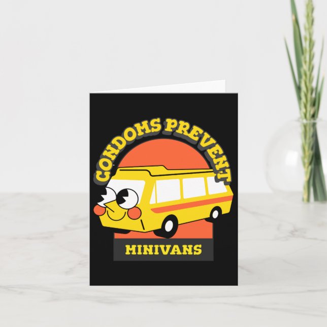 Tarjeta Condoms Prevent Minivans Funny  (Anverso)