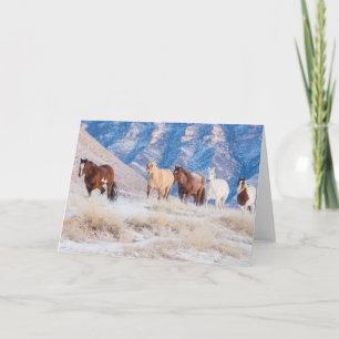 Tarjeta Conducción de caballos vaqueros en el rancho Hideo