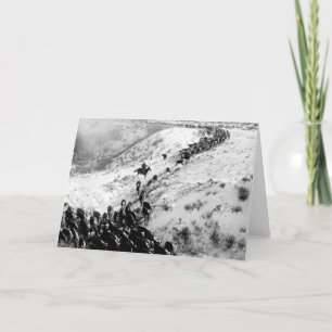 Tarjeta Conducción de ganado en el invierno