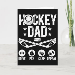 Tarjeta Conduce Papá Hockey Paga Aplaude Jugador De Hockey