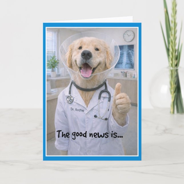 Tarjeta Cone of Shame  Get Well Card  COC-1 (Anverso)