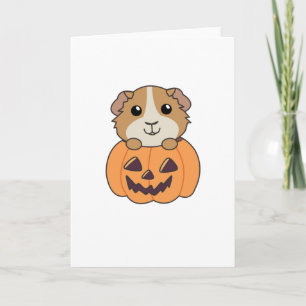 Tarjeta Conejillo de Indias Calabaza Animales Dulces Feliz