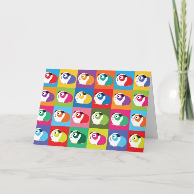 Tarjeta Conejillos de Indias del arte pop (Anverso)