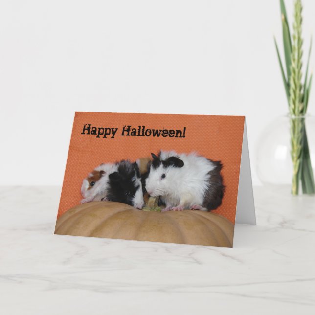 Tarjeta ¡Conejillos de Indias del bebé, feliz Halloween! (Anverso)