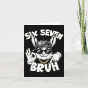 Tarjeta Conejito adorable 67 divertido meme de seis siete