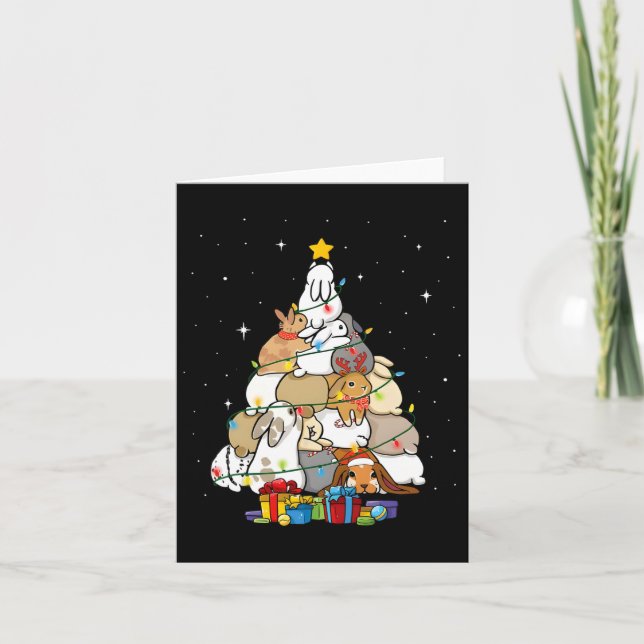 Tarjeta Conejito árbol de Navidad 1  (Anverso)