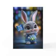 Conejito Bebé Adorable con Overoles Azules "Puedes