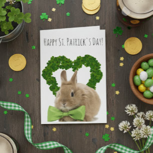 Tarjeta Conejito bebé del día de San Patricio