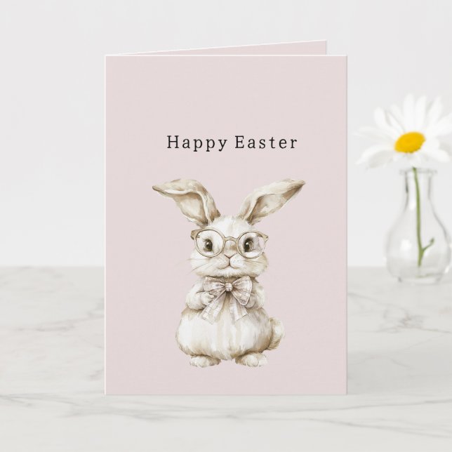 Tarjeta Conejito de Pascua con Gafas (Planta pequeña)
