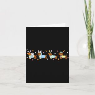 Tarjeta conejito de Pascua dachshund huevos para adolescen
