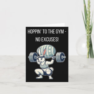 Tarjeta Conejito de Pascua de gimnasio Fitness Conejo de P