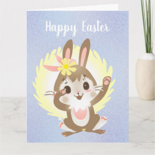 Tarjeta Conejito de Pascua divertido y lindo 