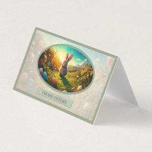 Tarjeta Conejito de Pascua en el encanto de la primavera
