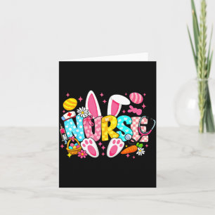 Tarjeta Conejito de Pascua enfermera lindo