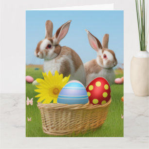 Tarjeta Conejito de Pascua lindo para un estado de ánimo p