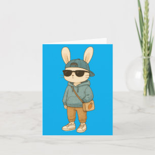 Tarjeta Conejito de Pascua Lindos con Gafas de Sol Cool Co