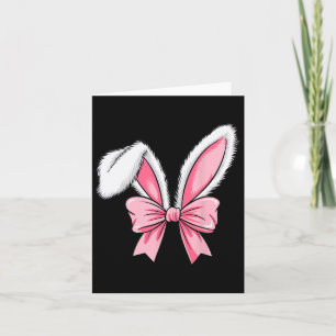 Tarjeta Conejito de Pascua oreja Coquette rosa Bow Gir Día
