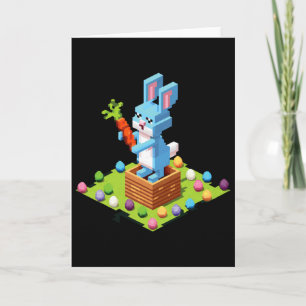 Tarjeta Conejito de Pascua Pixelado Videojugador Cazador d