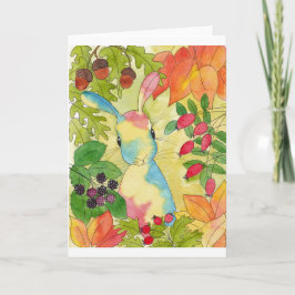 Tarjeta Conejito del otoño por arte de la hierbabuena