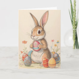 Tarjeta Conejito dulce de Pascua 