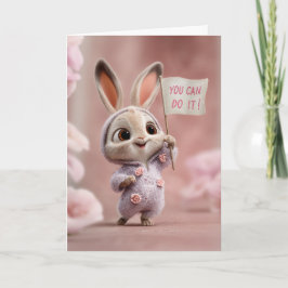 Tarjeta Conejito en Mono Morado con Rosas de Ánimo