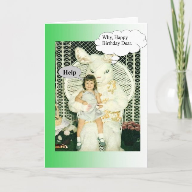 Tarjeta Conejito espeluznante del cumpleaños (Anverso)