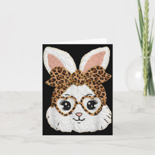 Tarjeta Conejito Lindo Cara de Conejo Leopardo Gles Niña F