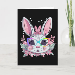 Tarjeta Conejito Lindo Cara de Conejo Tie Dye Gles Chica F