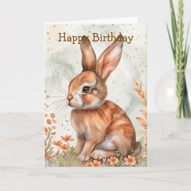 Tarjeta Conejito lindo de primavera (Anverso)