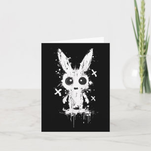 Tarjeta Conejito lindo espeluznante Alt Gótico Grunge Horr