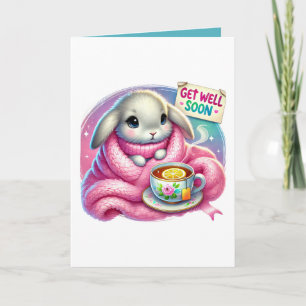 Tarjeta Conejito lindo para desearte una pronta recuperaci