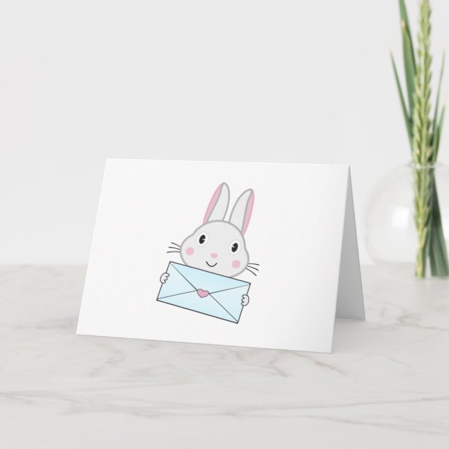 Tarjeta Conejito lindo y adorable conejo de la carta de am (Anverso)