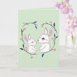 Tarjeta Conejito Madre Floral Pascua y Día de la Madre