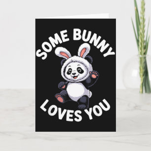 Tarjeta Conejito Panda Adorable Pascua Algún Conejito Te A
