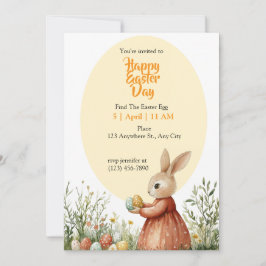 Tarjeta Conejito y los huevos de Pascua