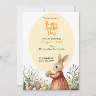 Tarjeta Conejito y los huevos de Pascua