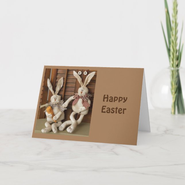 TARJETA CONEJITOS ADORABLES TE DICEN "FELIZ PASCUA"! (Anverso)