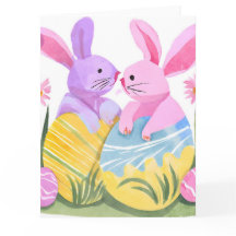 Conejitos de Pascua | Acuarela Pastel