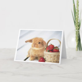Tarjeta Conejitos y fresas