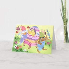 Tarjeta Conejitos y polluelos de Pascua