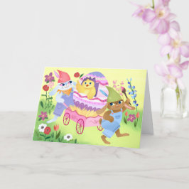 Tarjeta Conejitos y polluelos de Pascua
