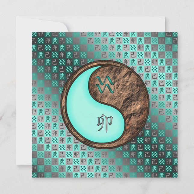 Tarjeta Conejo acuario y terrestre (Anverso)