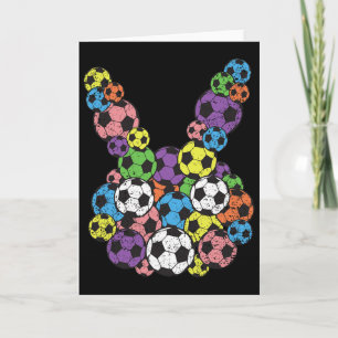 Tarjeta Conejo Amante del Fútbol de Pascua Cabeza Ll Caza 