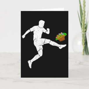 Tarjeta Conejo Amante del Fútbol de Pascua Ll Caza de Huev