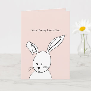 Tarjeta Conejo Amor Lindo Blanco Rosa