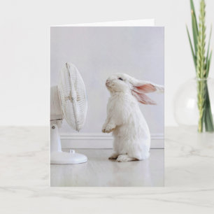 Tarjeta Conejo blanco de orejas caídas de cumpleaños refre