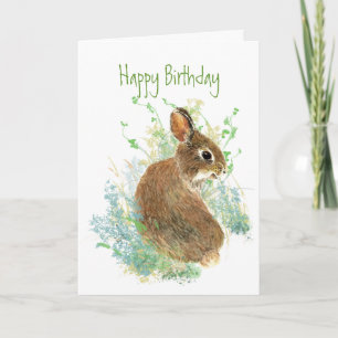 Tarjeta Conejo Bunny adorable cumpleaños feliz animal infa
